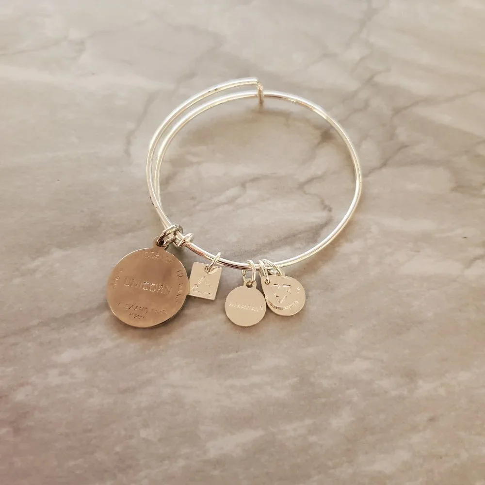 🦄 Alex and Ani Silver Purple Blue Giltter